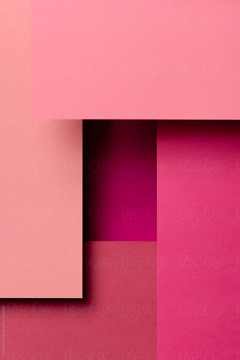 Pink rectangle paper material design abstract background