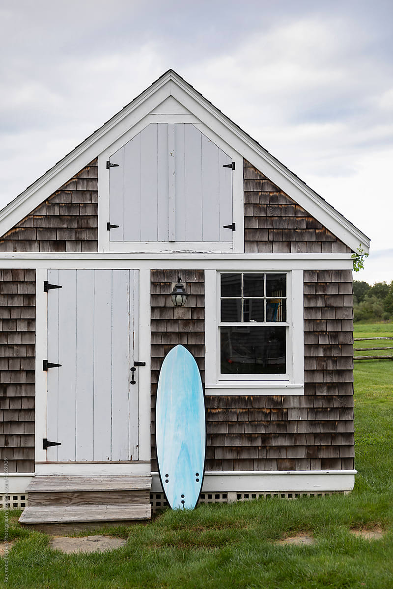 Craftsman Storage Shed with surfboard