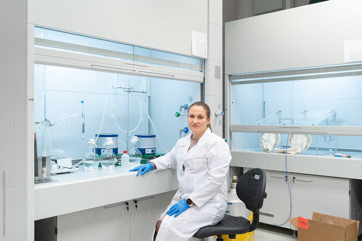 Researcher Portrait At Chamber In Modern Lab