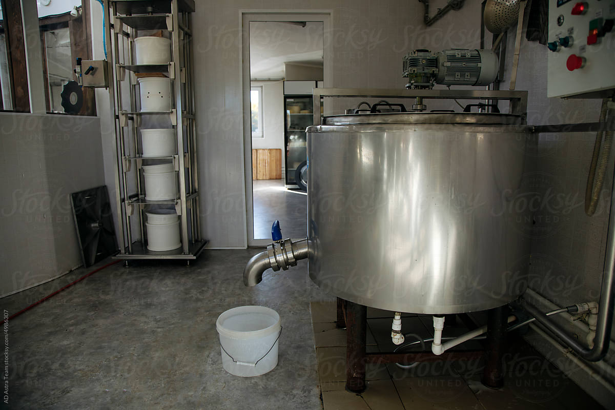 Pasteurizer in a cheese factory