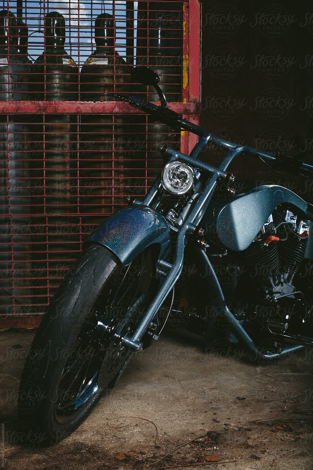 front of a custom motorcycle design