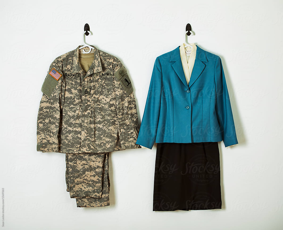 Women\'s Military Uniform With Civilian Business Suit