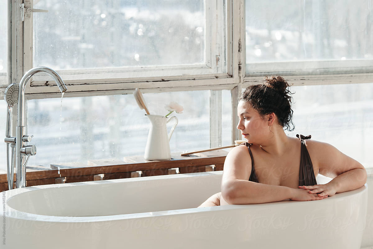 Anonymous Curvy Woman Takes Bath. by Stocksy Contributor Irina Polonina  - Stocksy