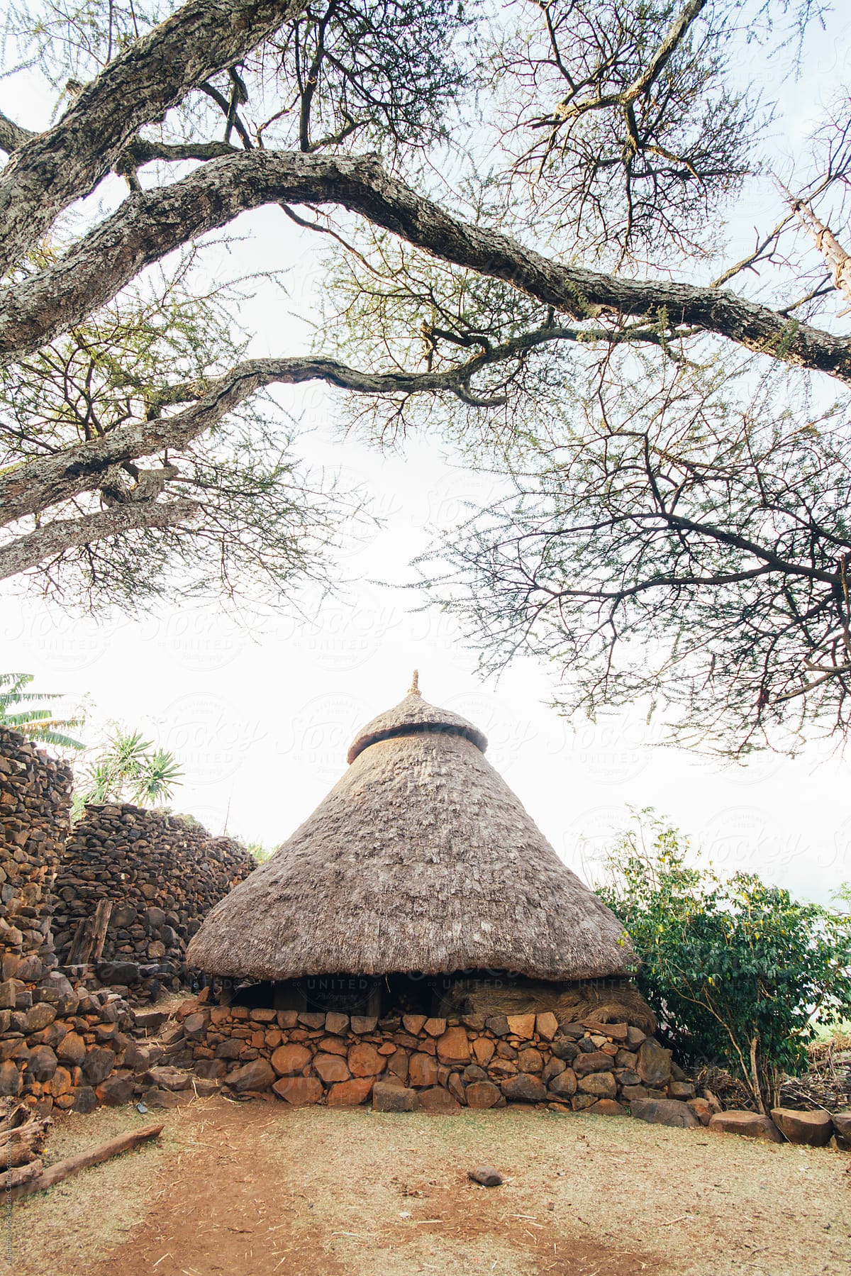Traditional tribe house - hut in Konso village, Ethiopia