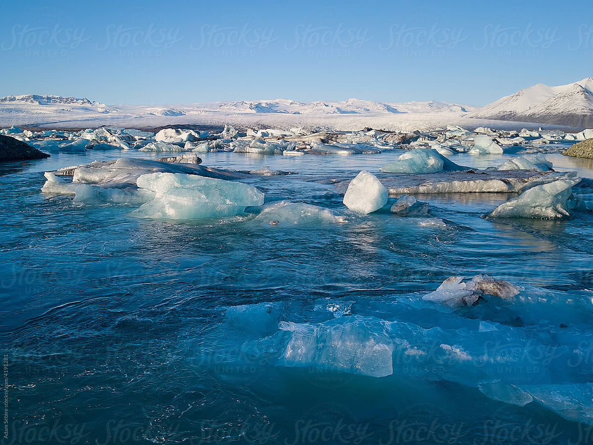 Icebergs melting in Iceland Jokulsarlon lagoon