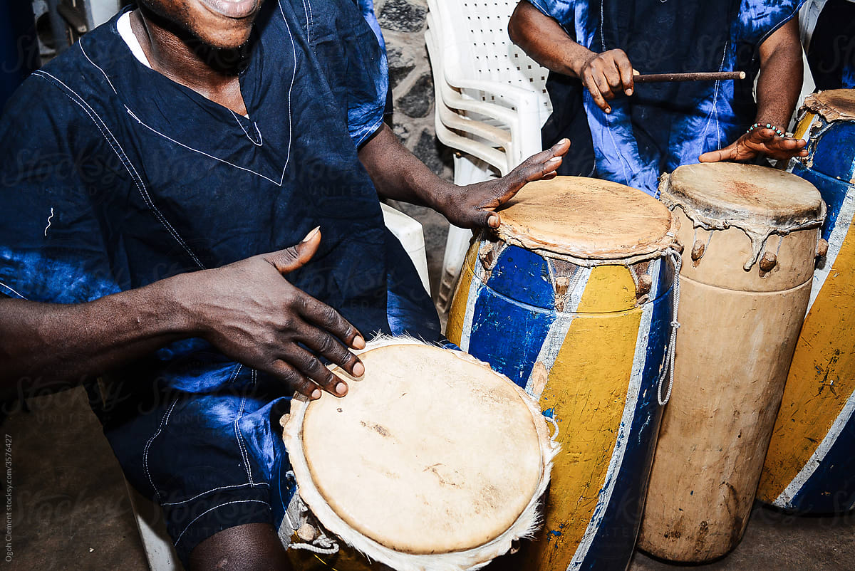 Drummers playing their drums at a Festival