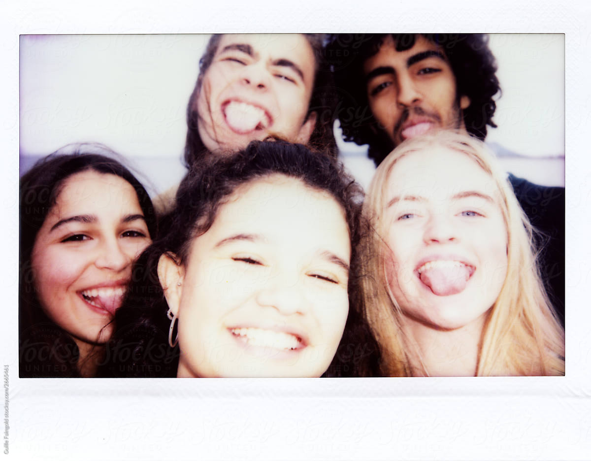 lo-fi friends polaroid selfie