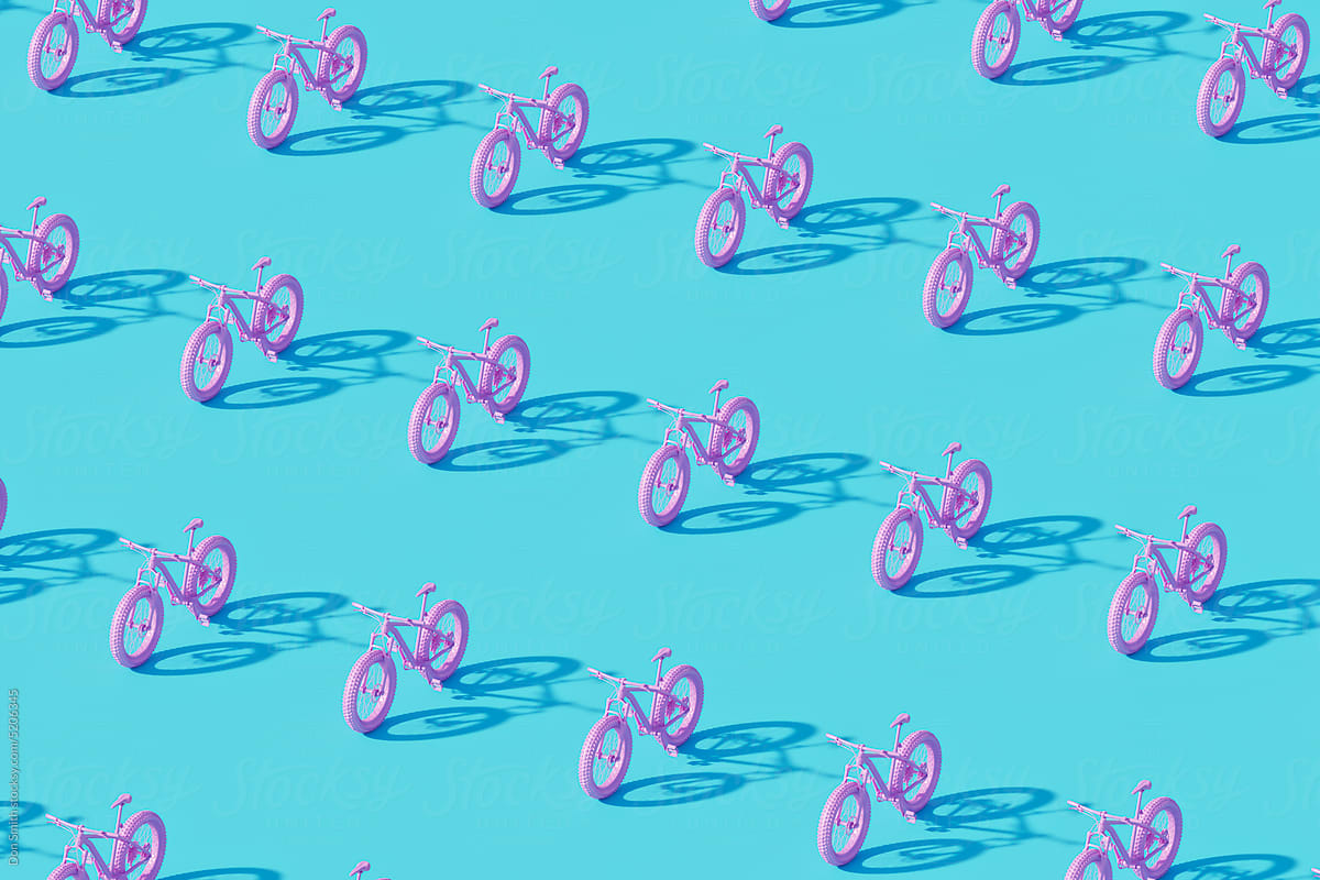 Mountain bike rendered in pink