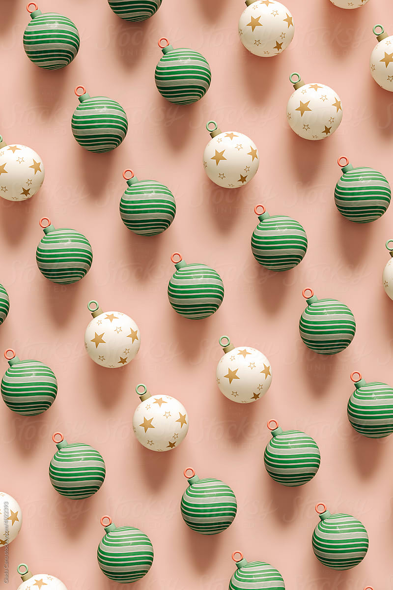 pattern of noel balls on pink background