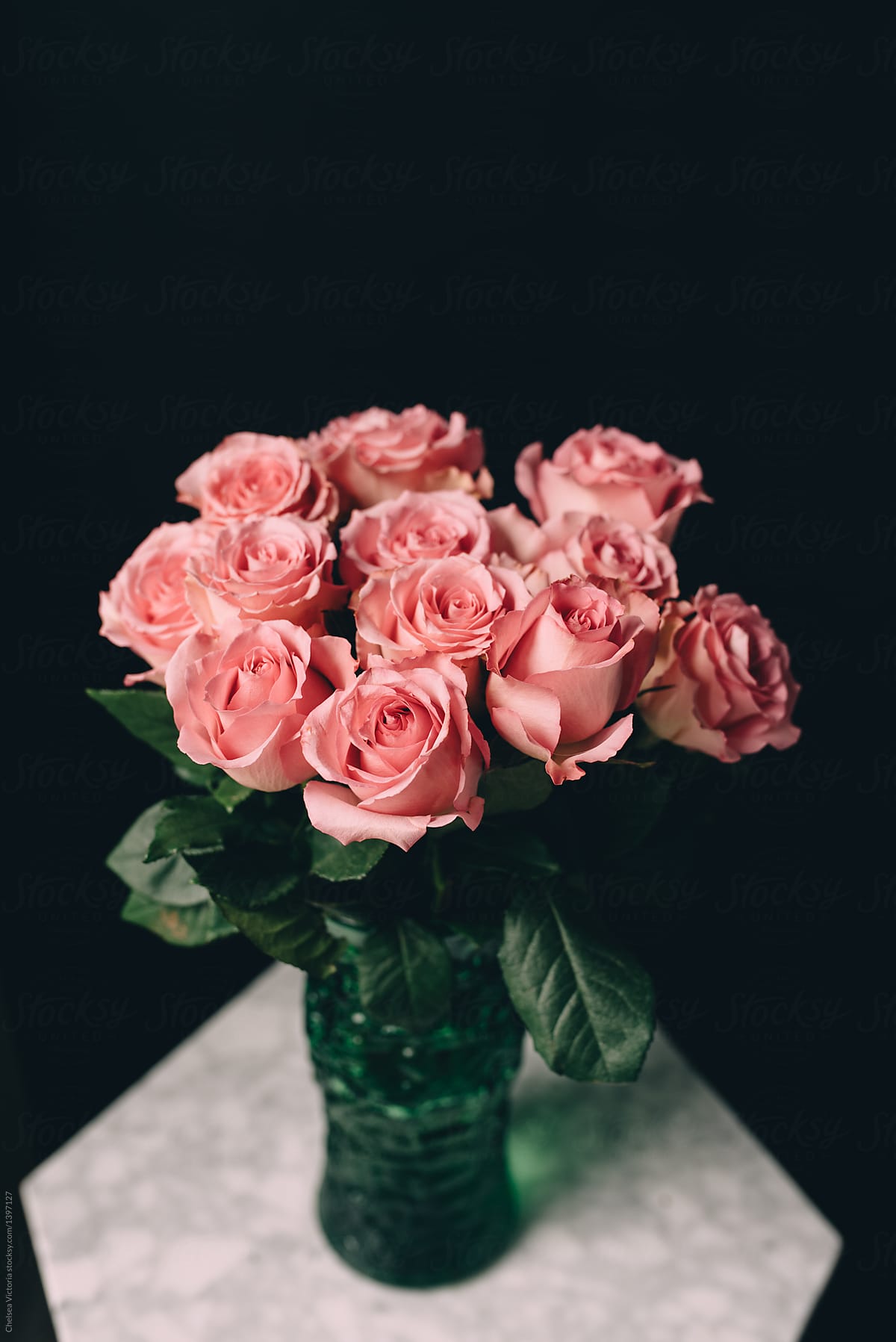 A bouquet of pink roses