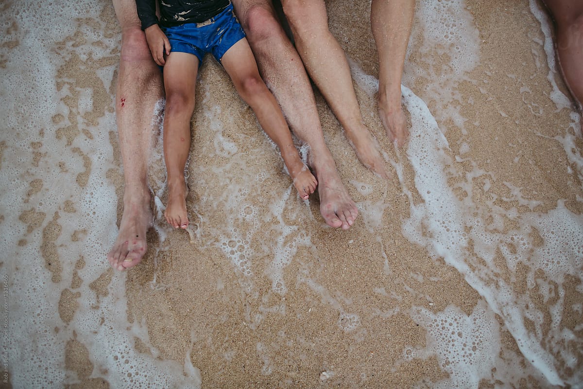 Sand, legs - both young and old