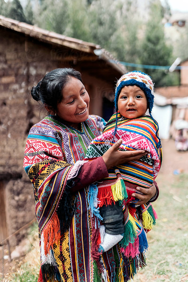Peruvian Mom With Her Child