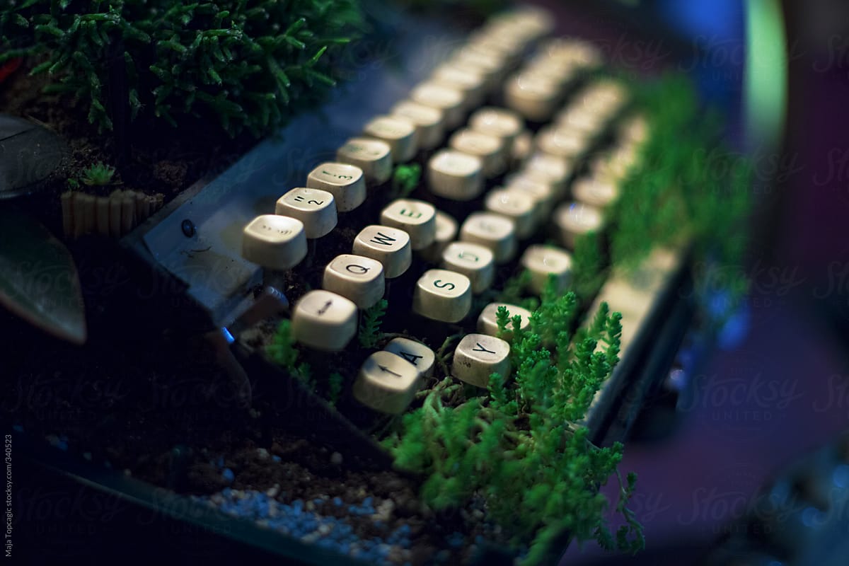 Old unique vintage typing machine