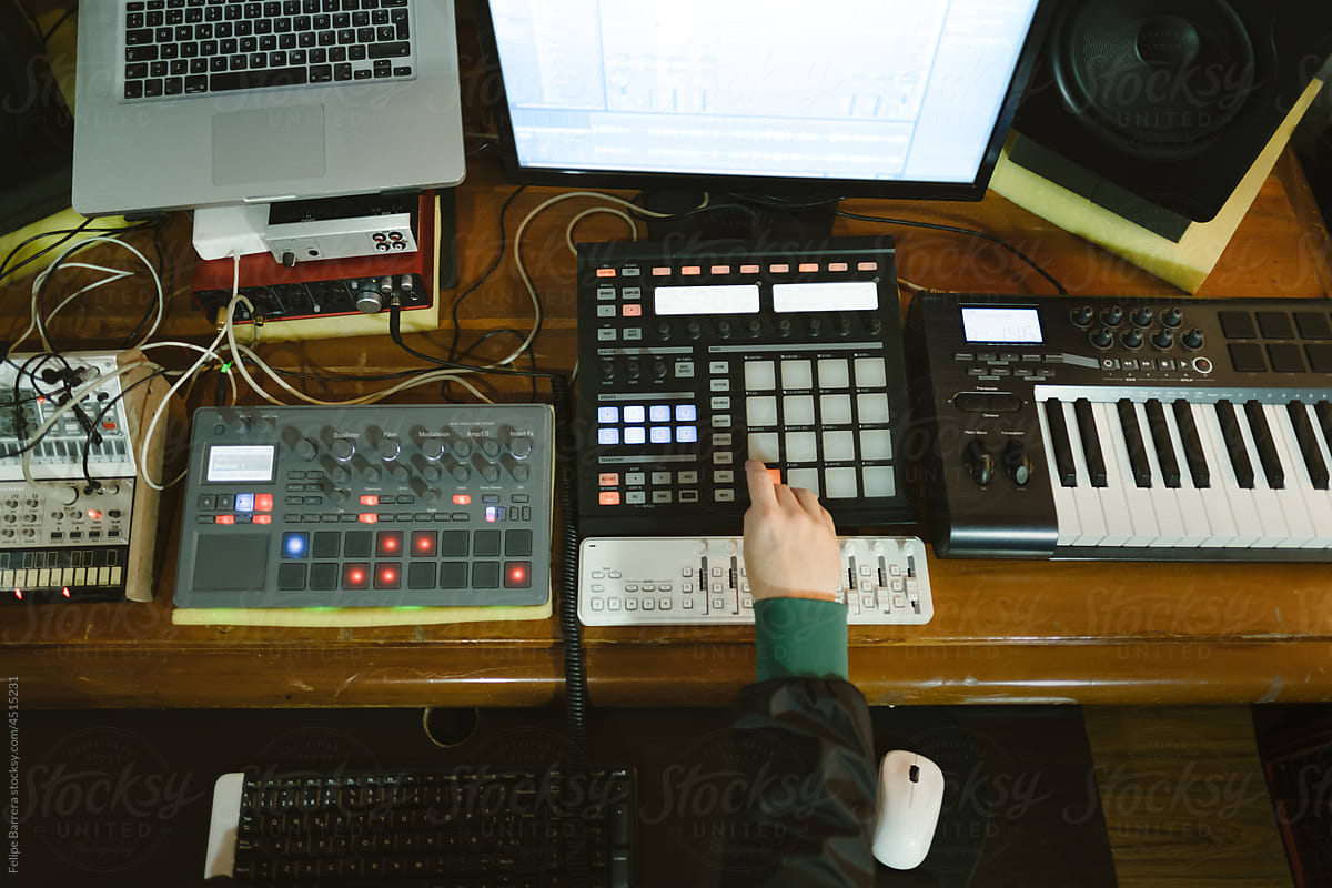 Sound Engineer Works With A Mixer Sound Desk