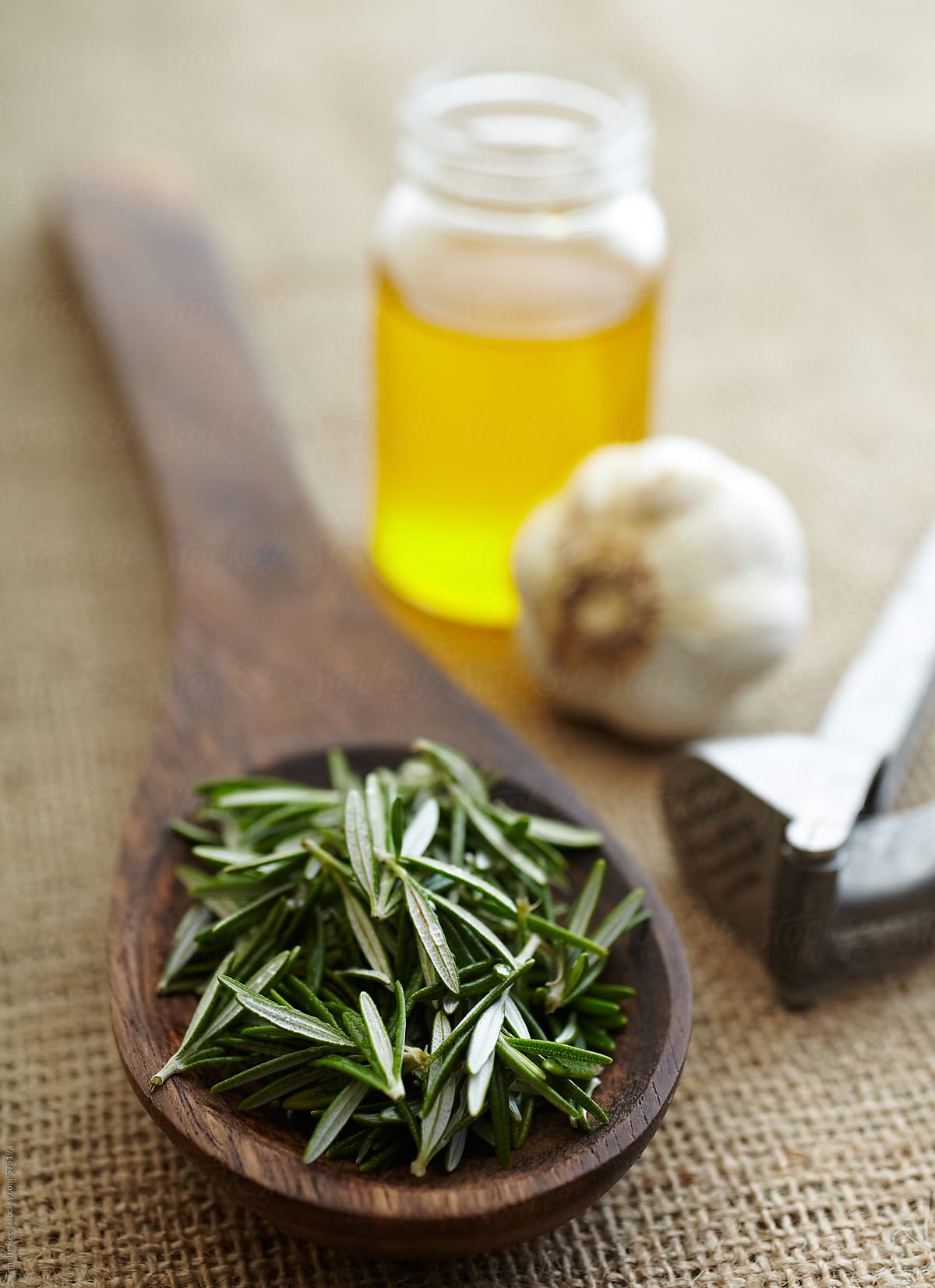 Rosemary with garlic and olive oil