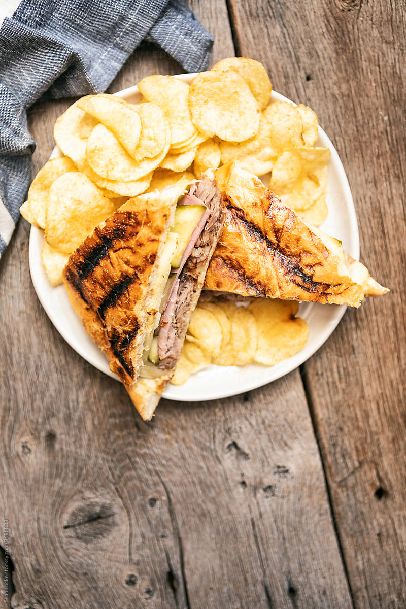 Delicious Traditional Cuban Pressed Sandwich