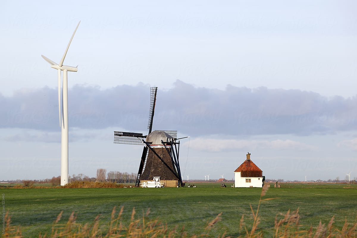 Old and new windmill