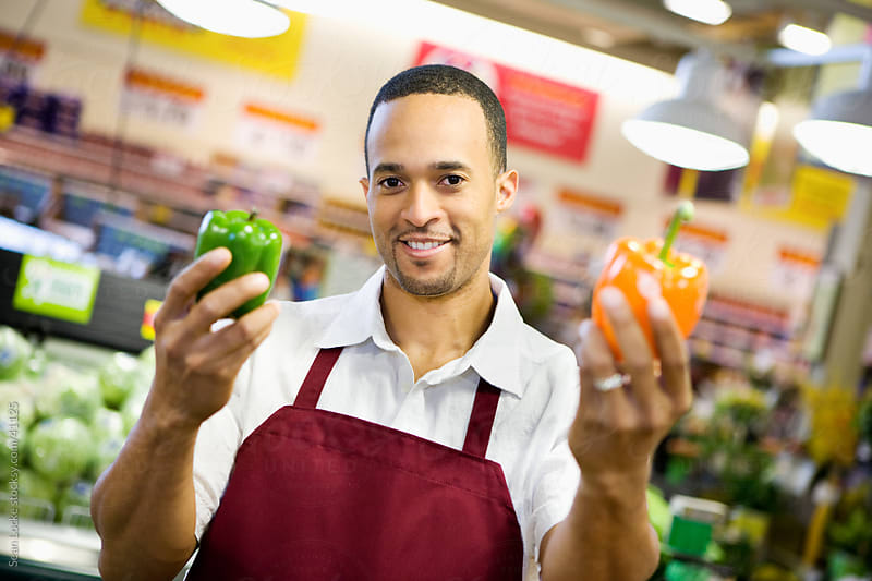 Supermarket Knowledgable Produce Employee by Sean Locke