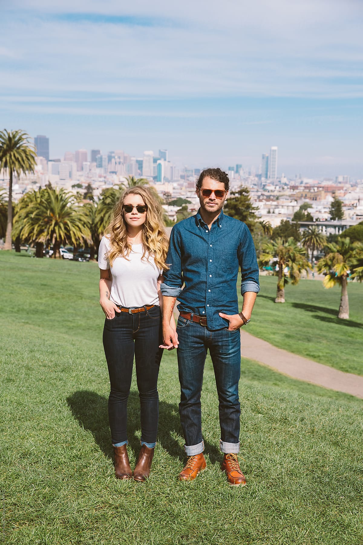 Portrait Of Hipster Couple Standing In City Park By Stocksy Contributor Trinette Reed Stocksy 8364