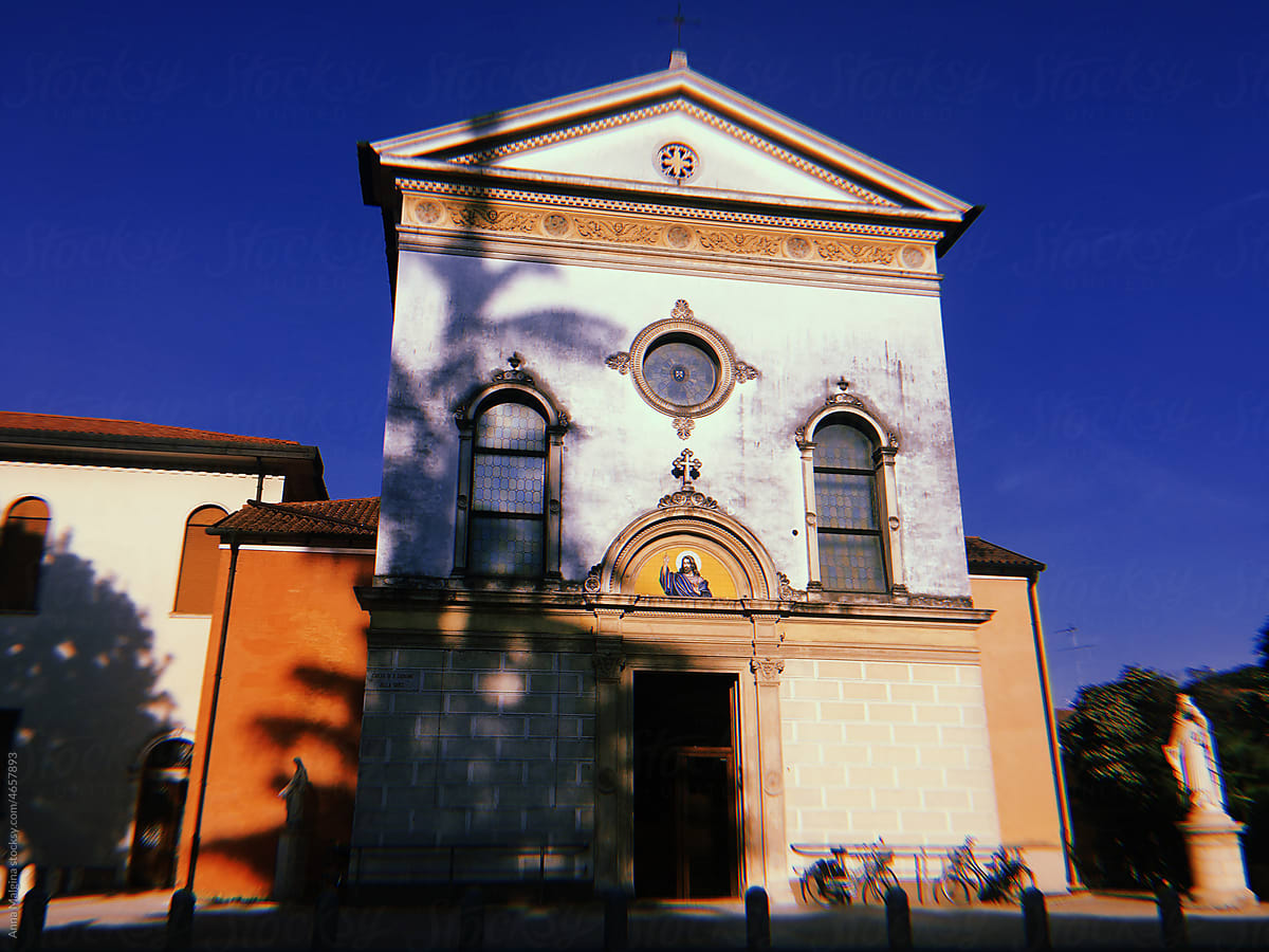 A catholic church in small italian town