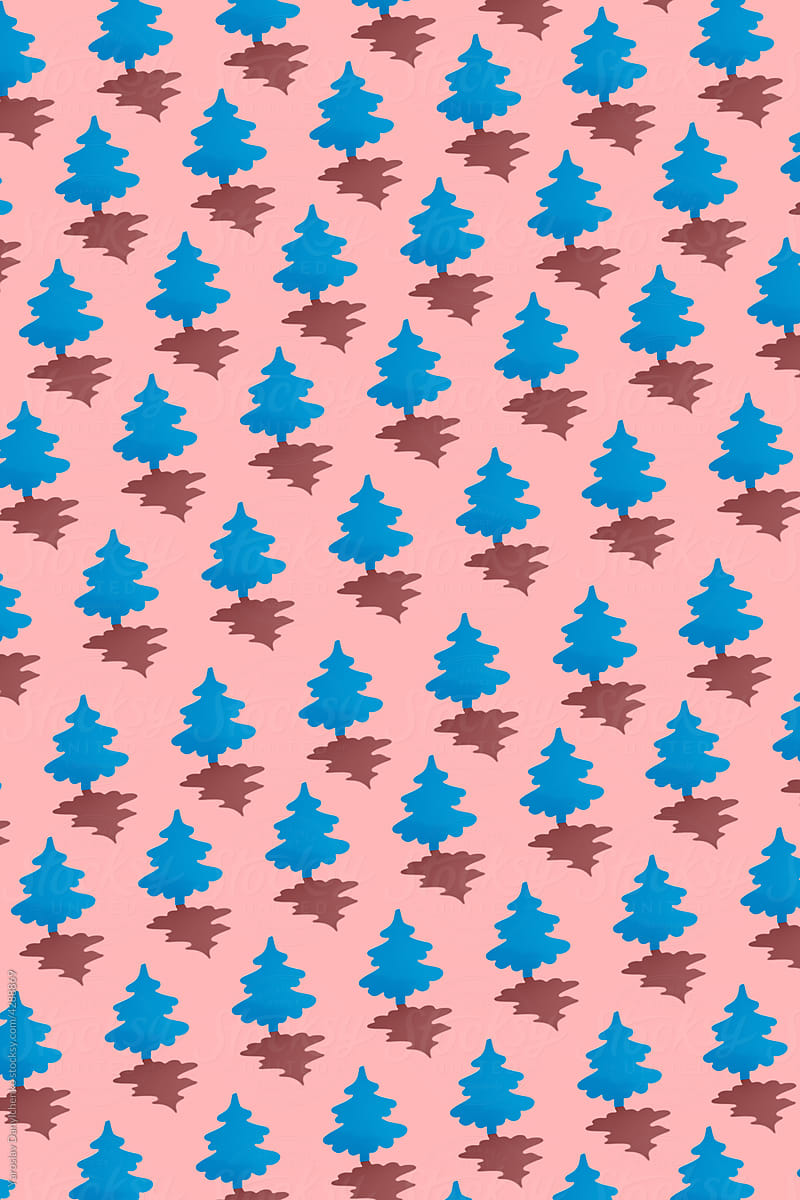 Seamless pattern of fir trees