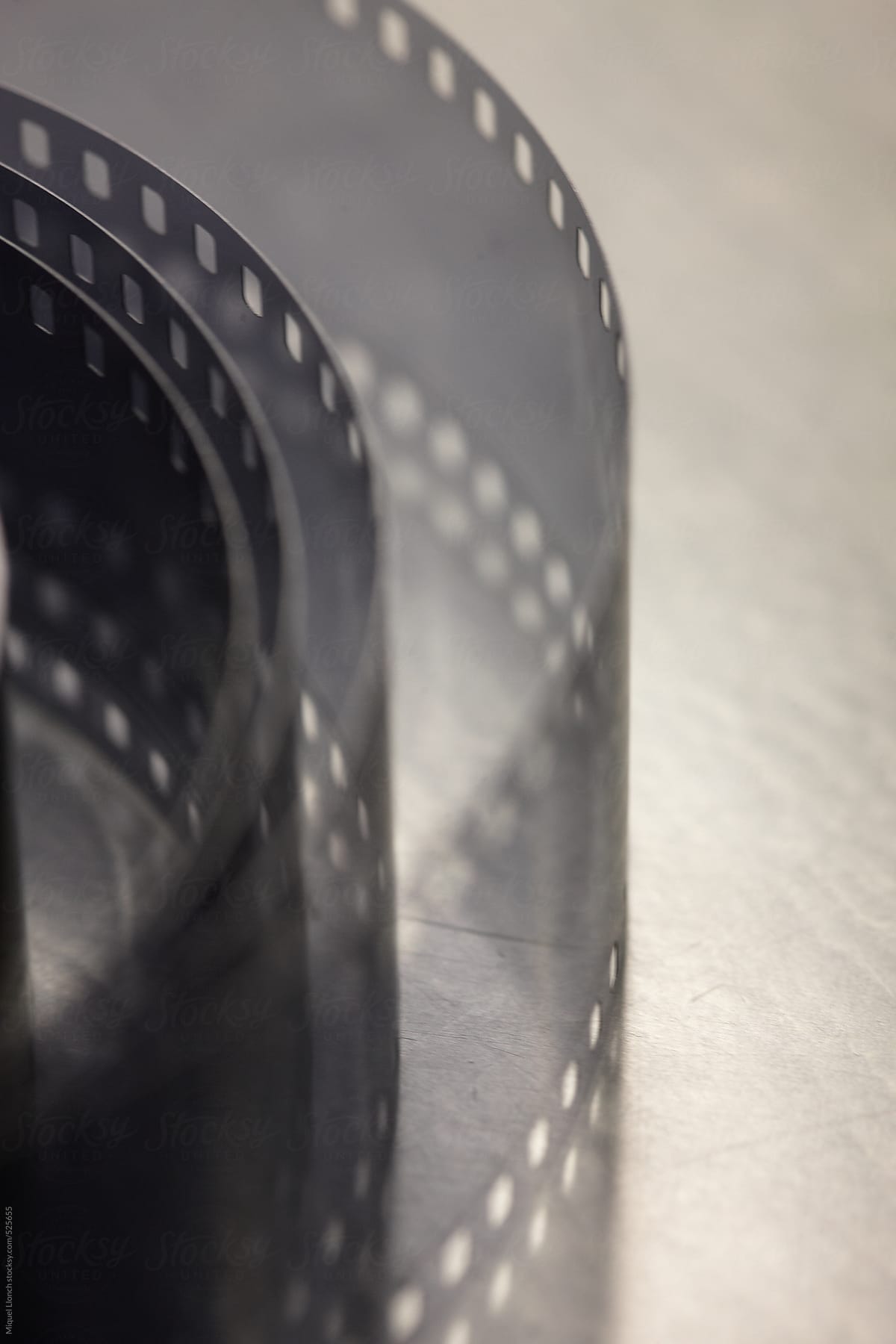 Close up of plastic 35mm negative film