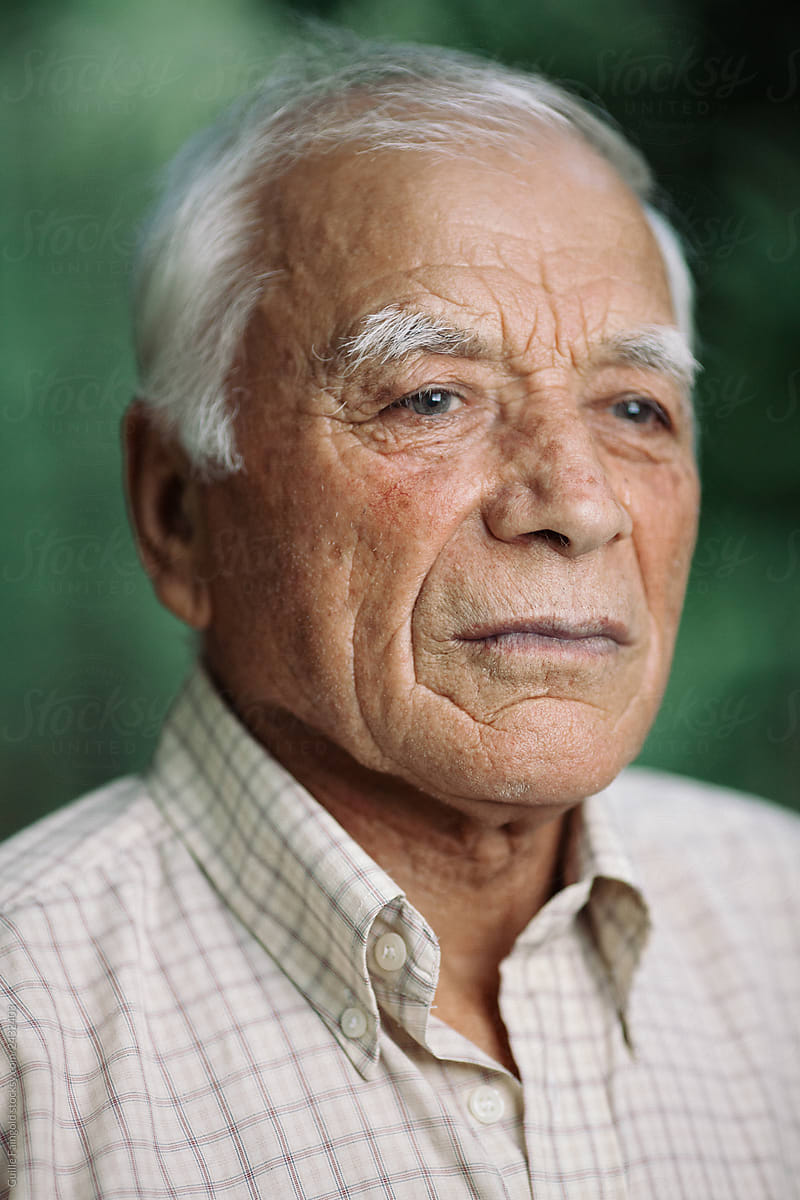 Headshot of senior man in shirt