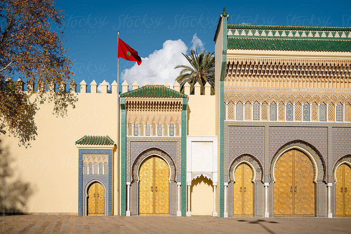 Facade of a luxury fortified palace in Morocco