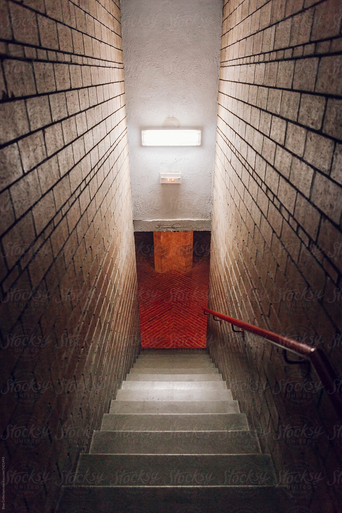 Stairs seen from above inside a building