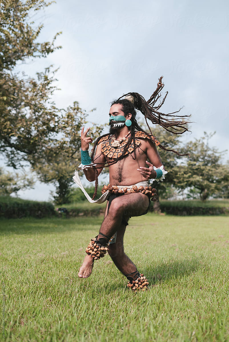 Mayan warrior dancing ritual