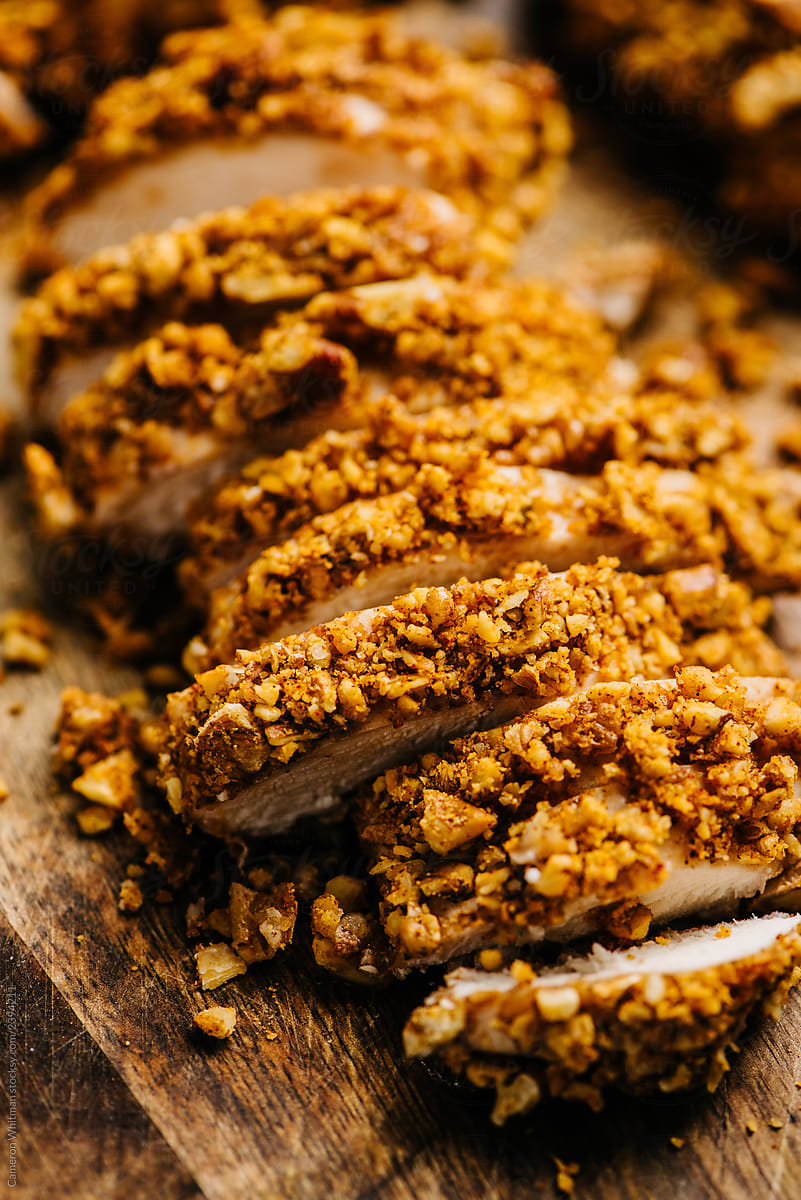 Cooked Pecan Crusted Chicken