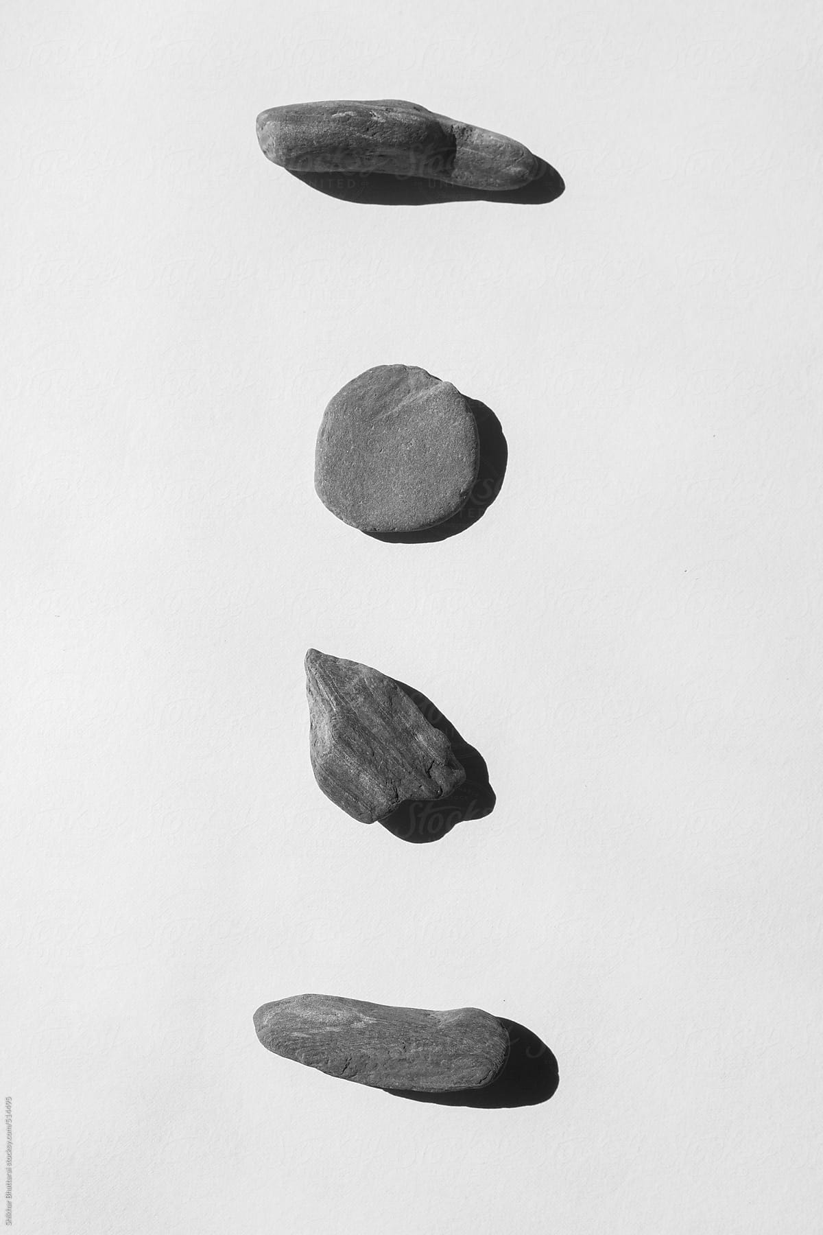 Stones on a white background.