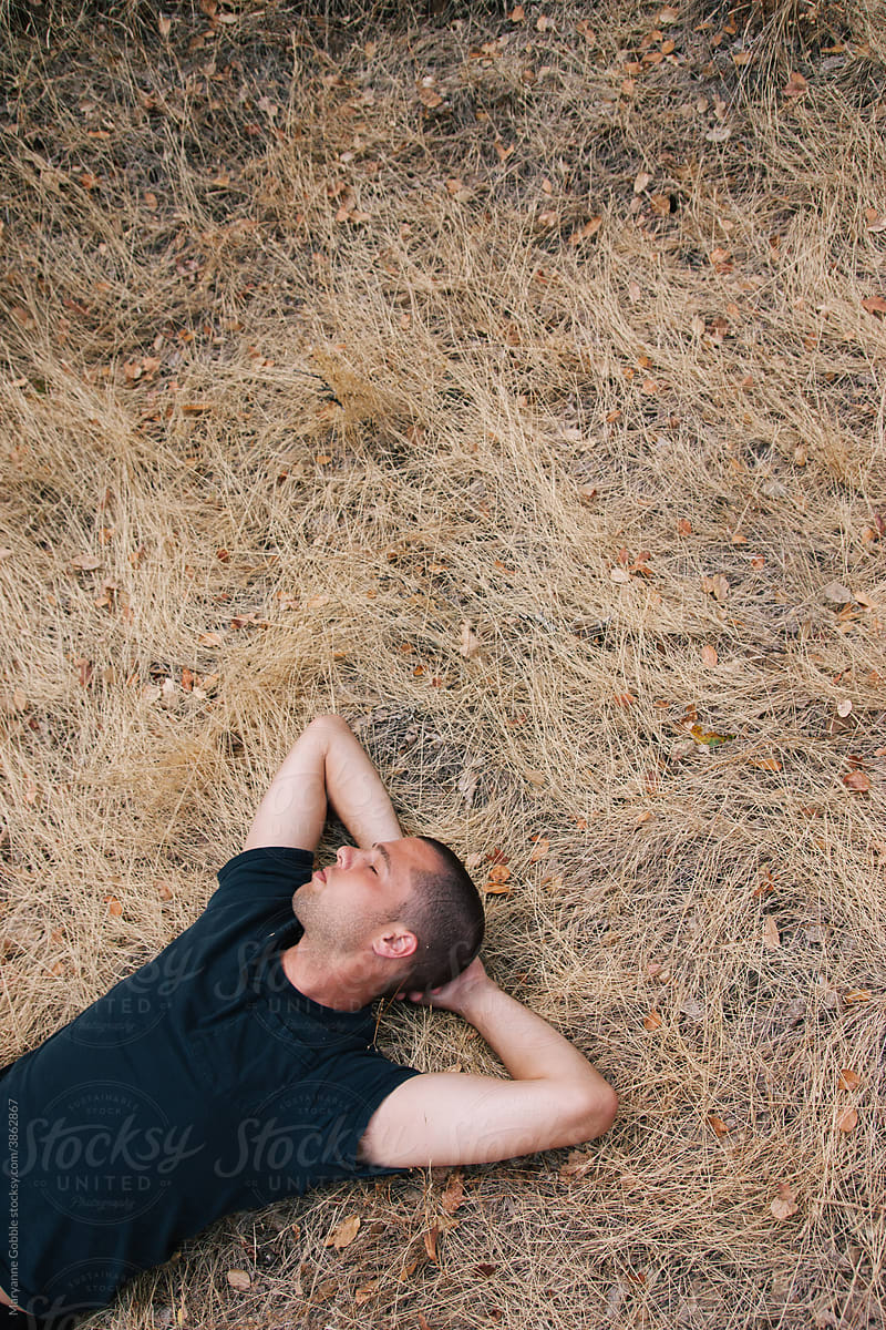 Portrait of Man Relaxing Outdoors