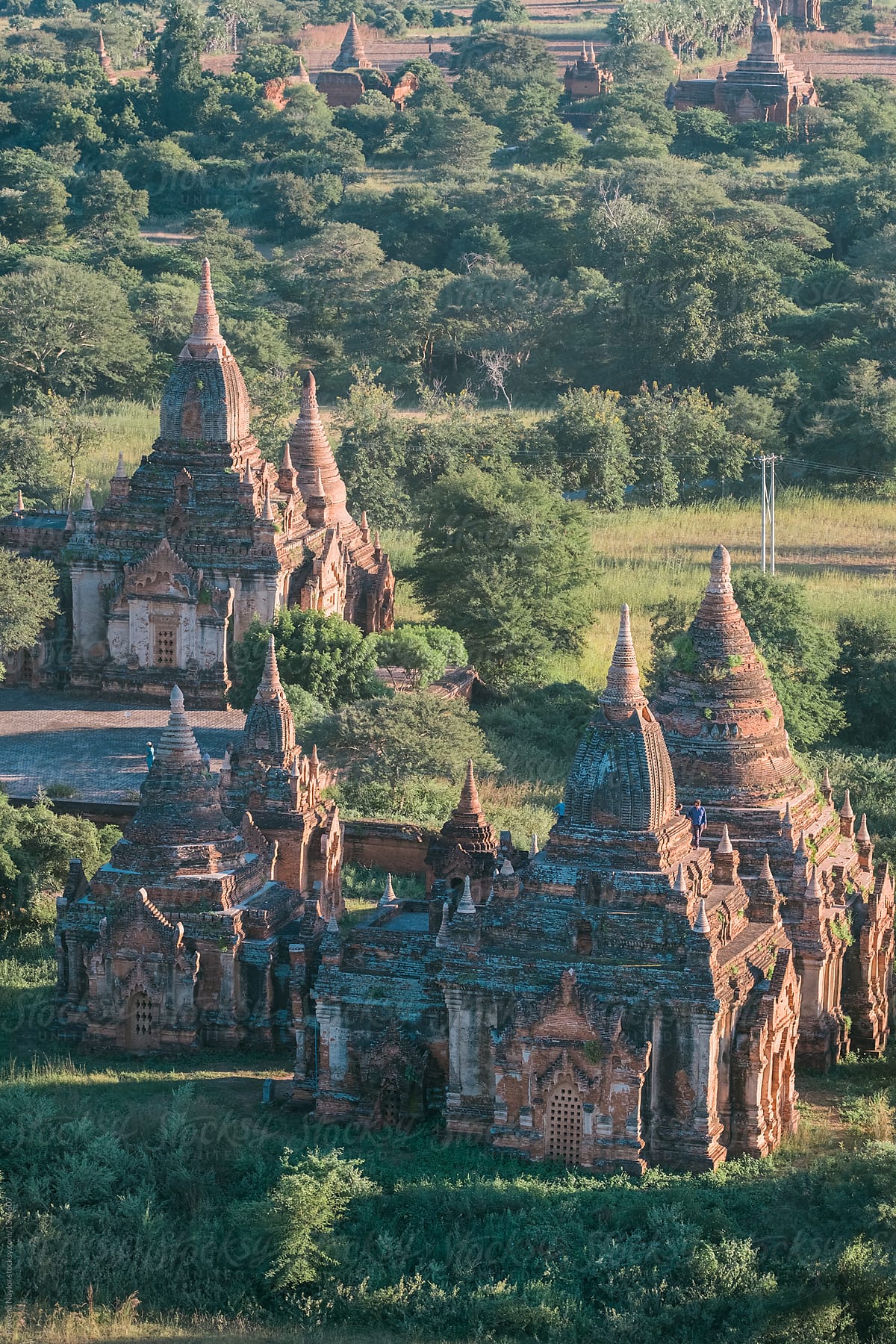 Elevated view of ancient Temples of Bagan, Myanmar