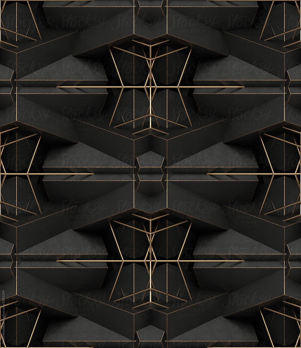 Architectural black wall pattern.