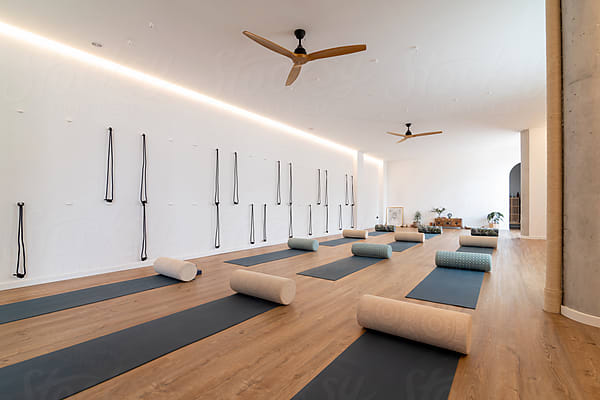 Spacious Yoga Studio With Mats And Blocks by Stocksy Contributor Bisual  Studio - Stocksy