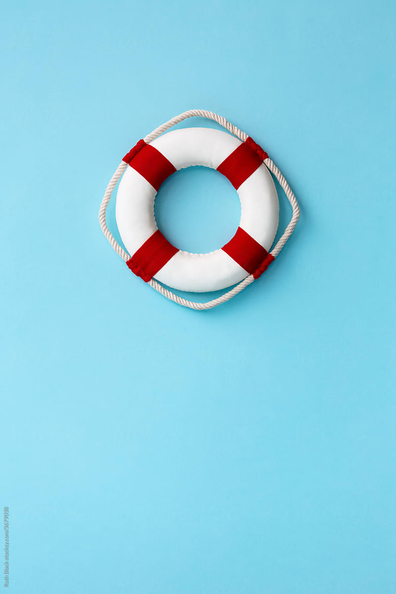 Life ring on a blue background
