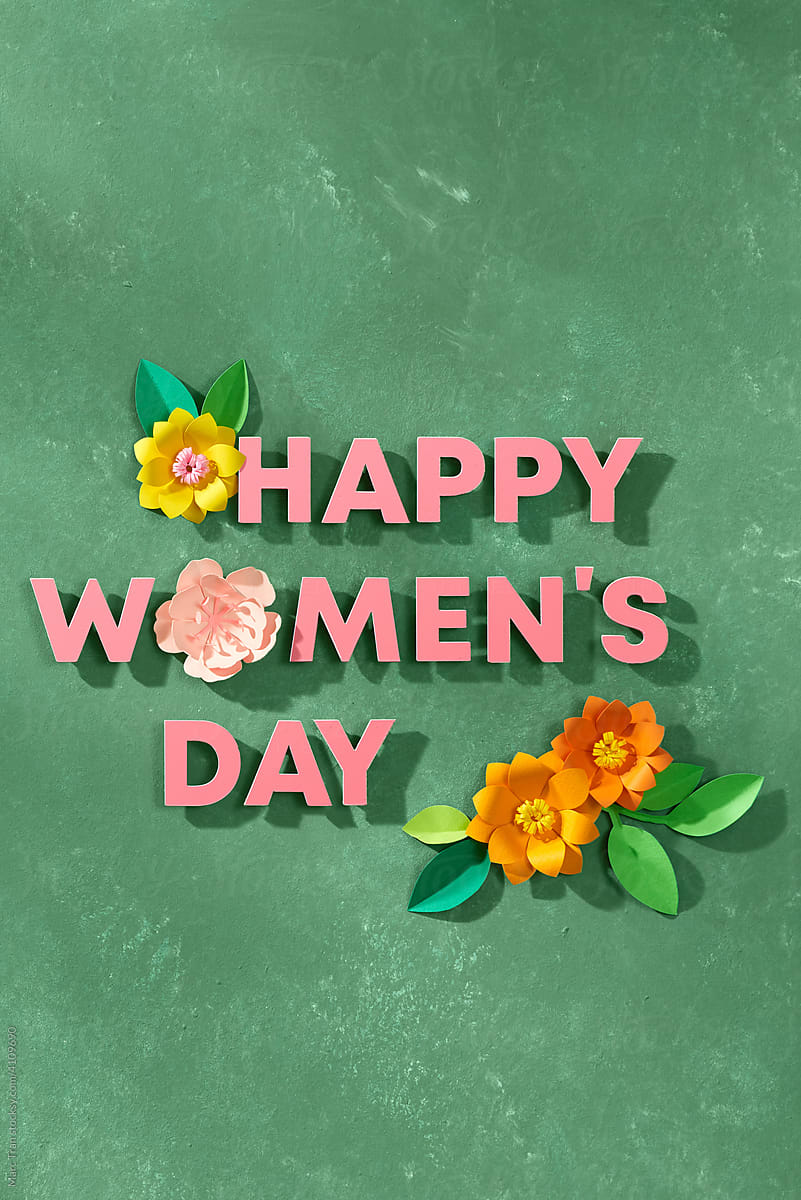 International Women\'s Day Letters with Flowers.