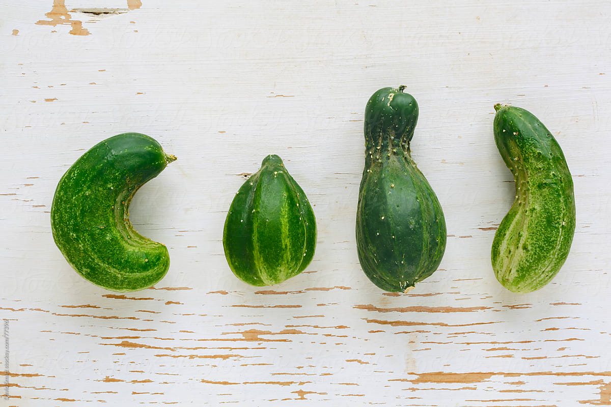 Misshapen organic cucumbers
