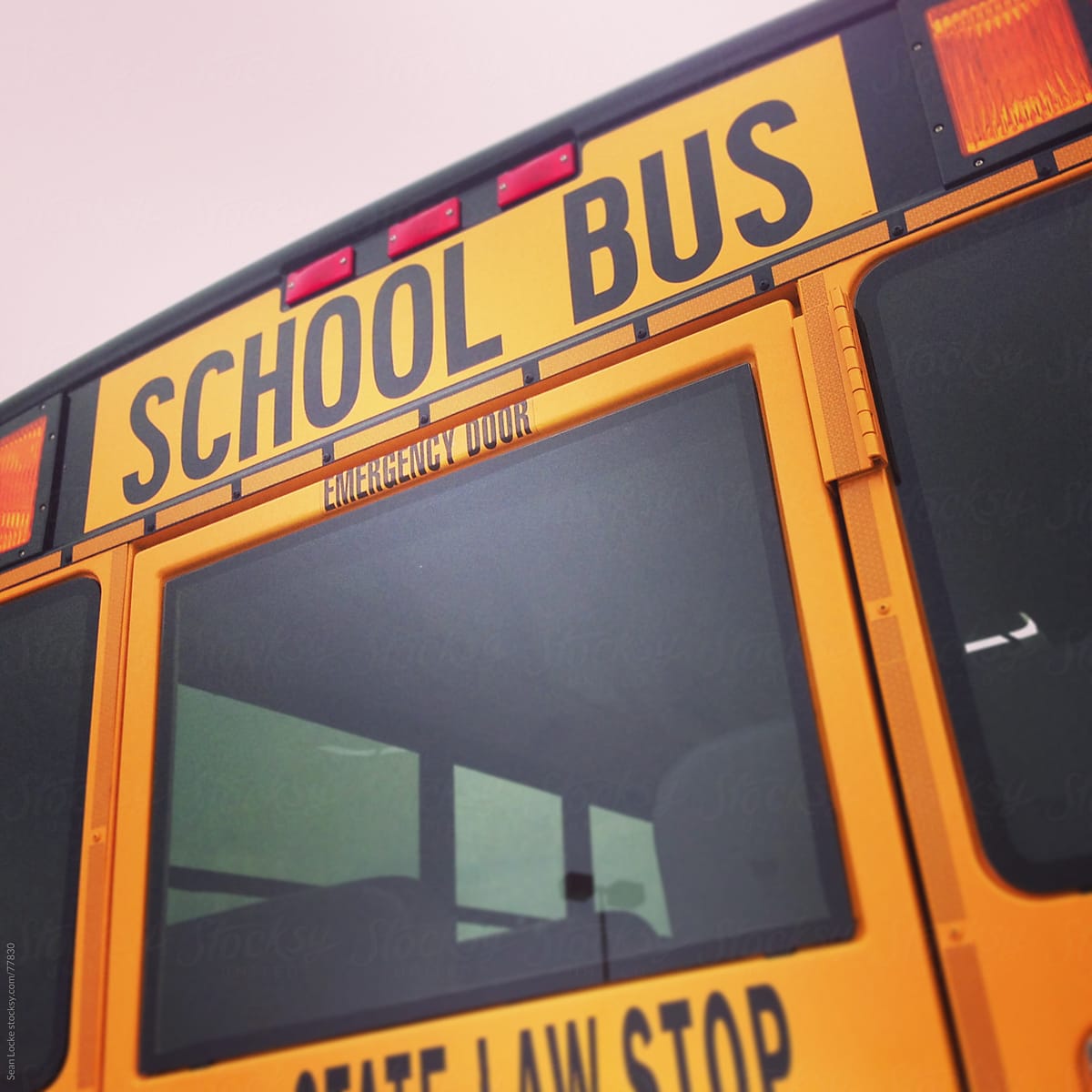 School Bus: Rear Door of School Bus
