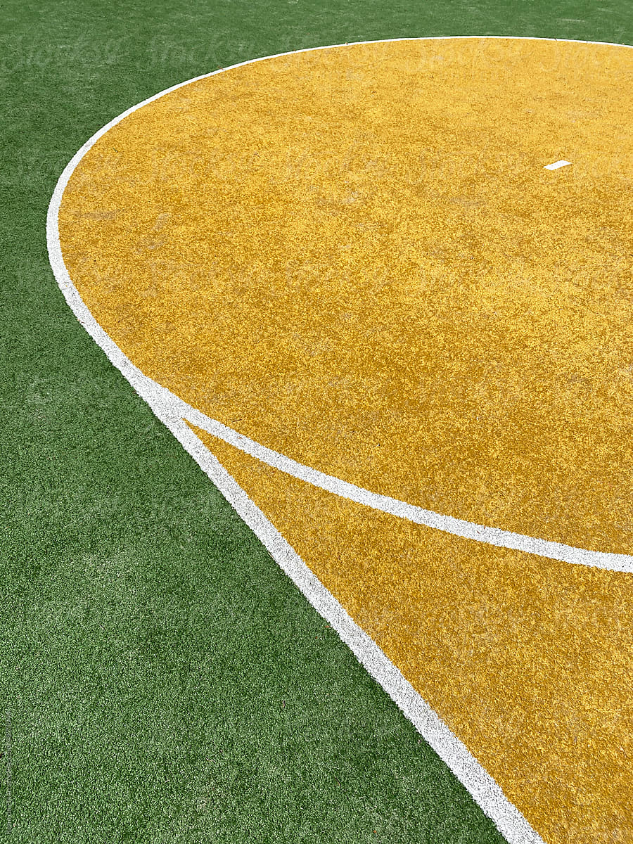 sportfield with yellow shape