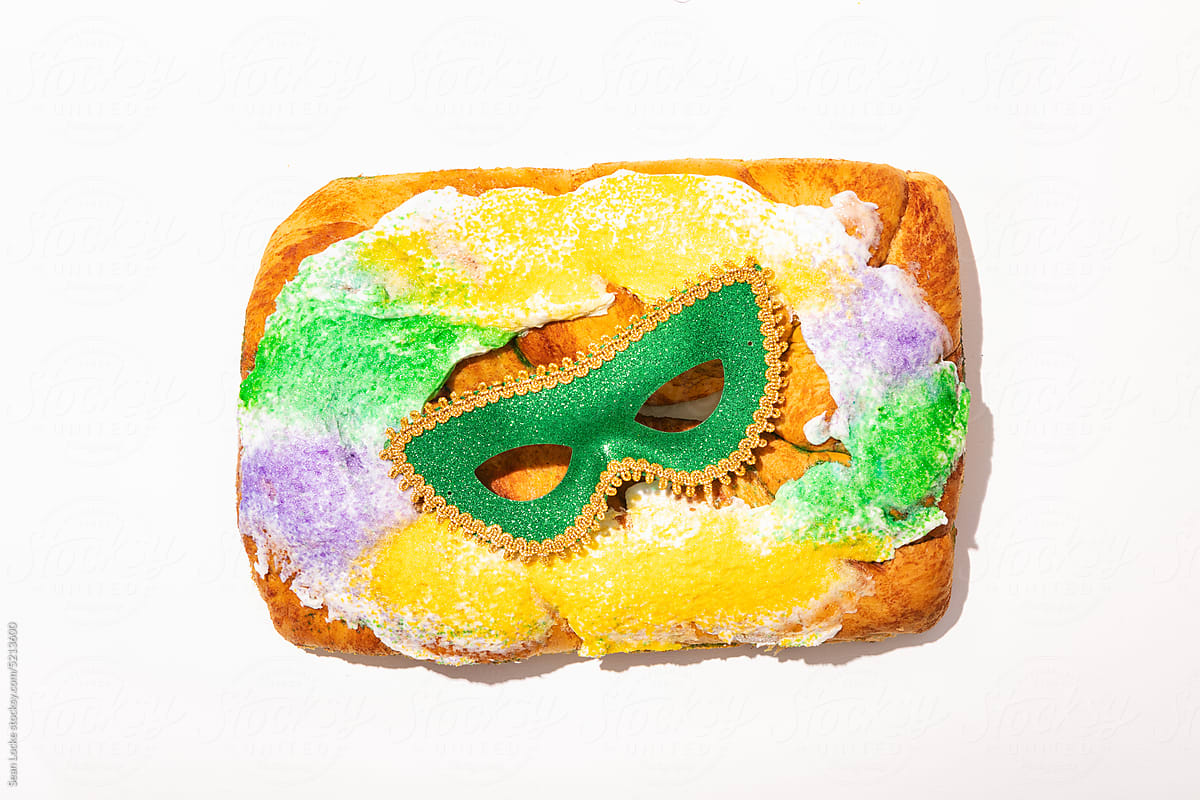 Party Mask On Mardi Gras Sweet King Cake