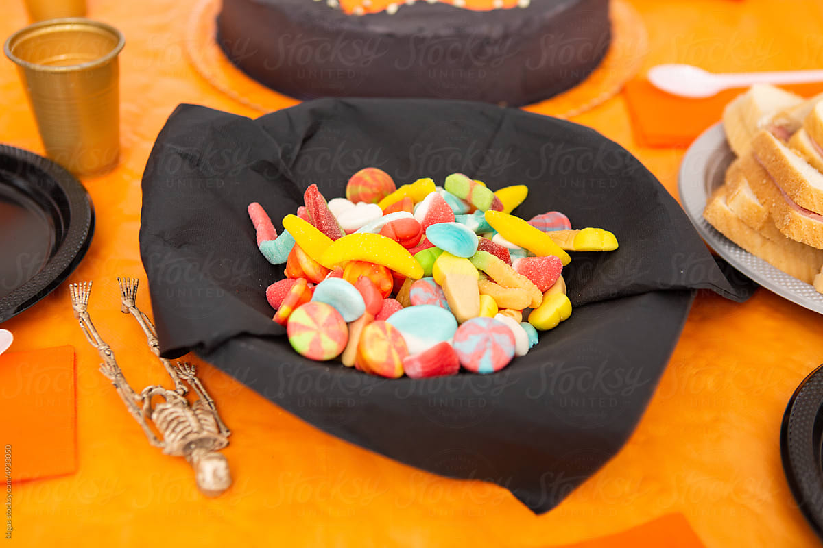 Sweets on halloween party table