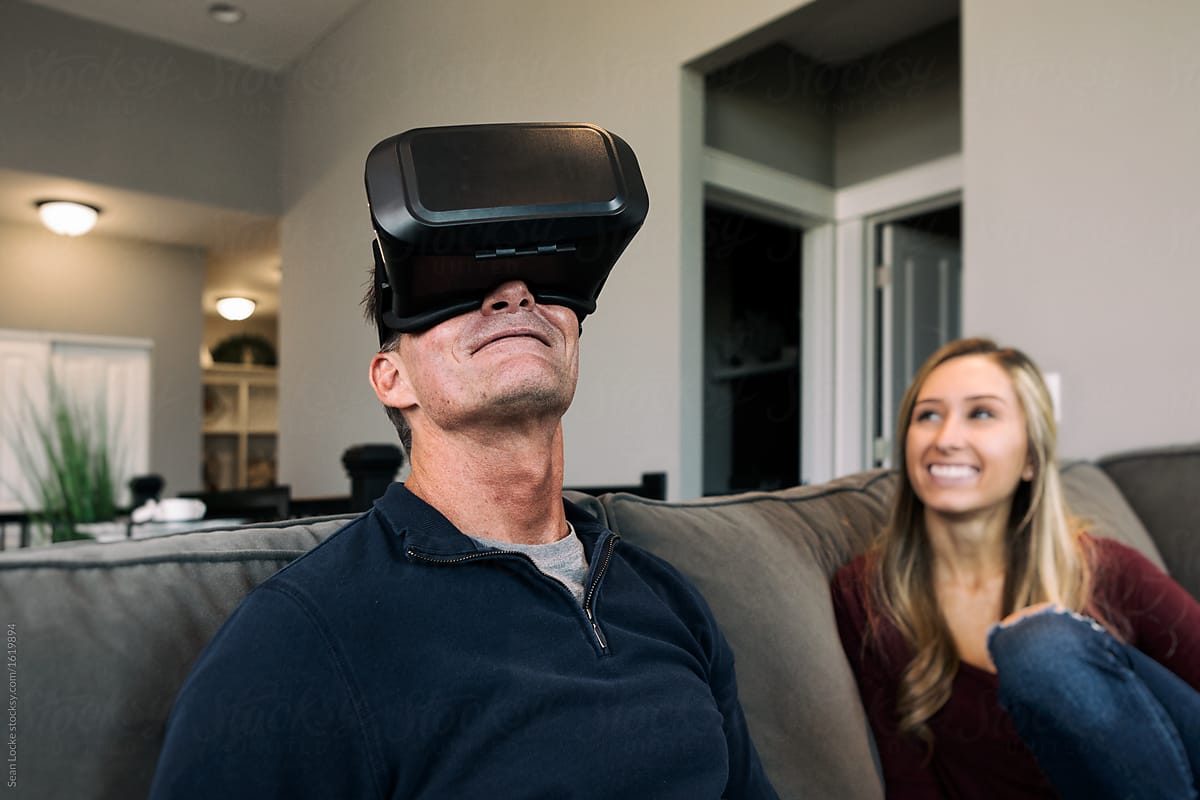 Home: Teen Girl Laughs While Parent Tries VR Headset