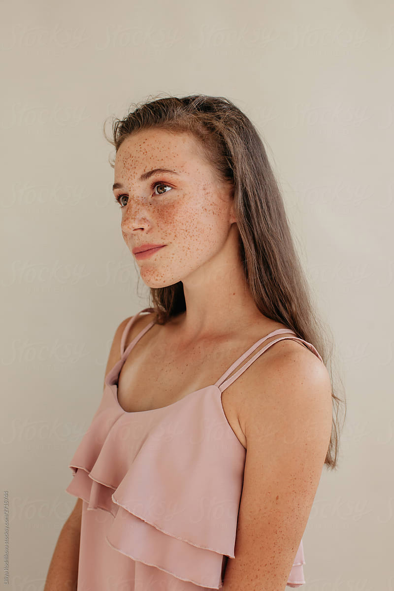 Pretty Girl With Freckles By Liliya Rodnikova Stocksy United