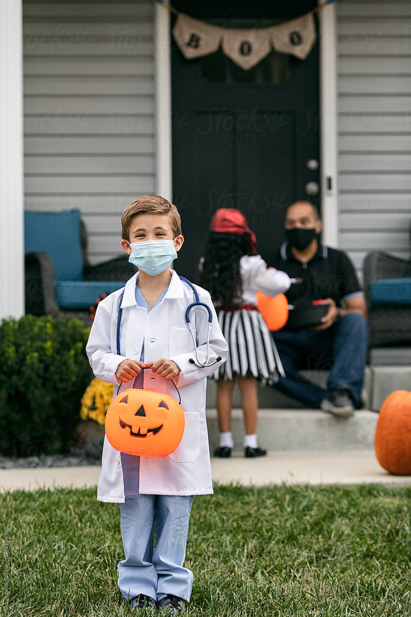 Halloween: Boy Dressed As Doctor During Coronavirus Trick Or Tre