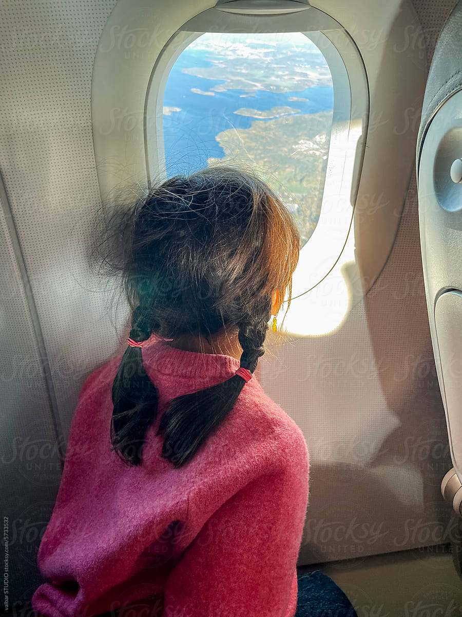girl in an airplane