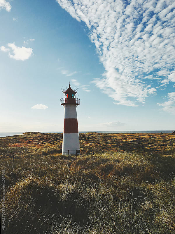 Lighthouse on Sunny Summer Morning in Sylt (Germany)