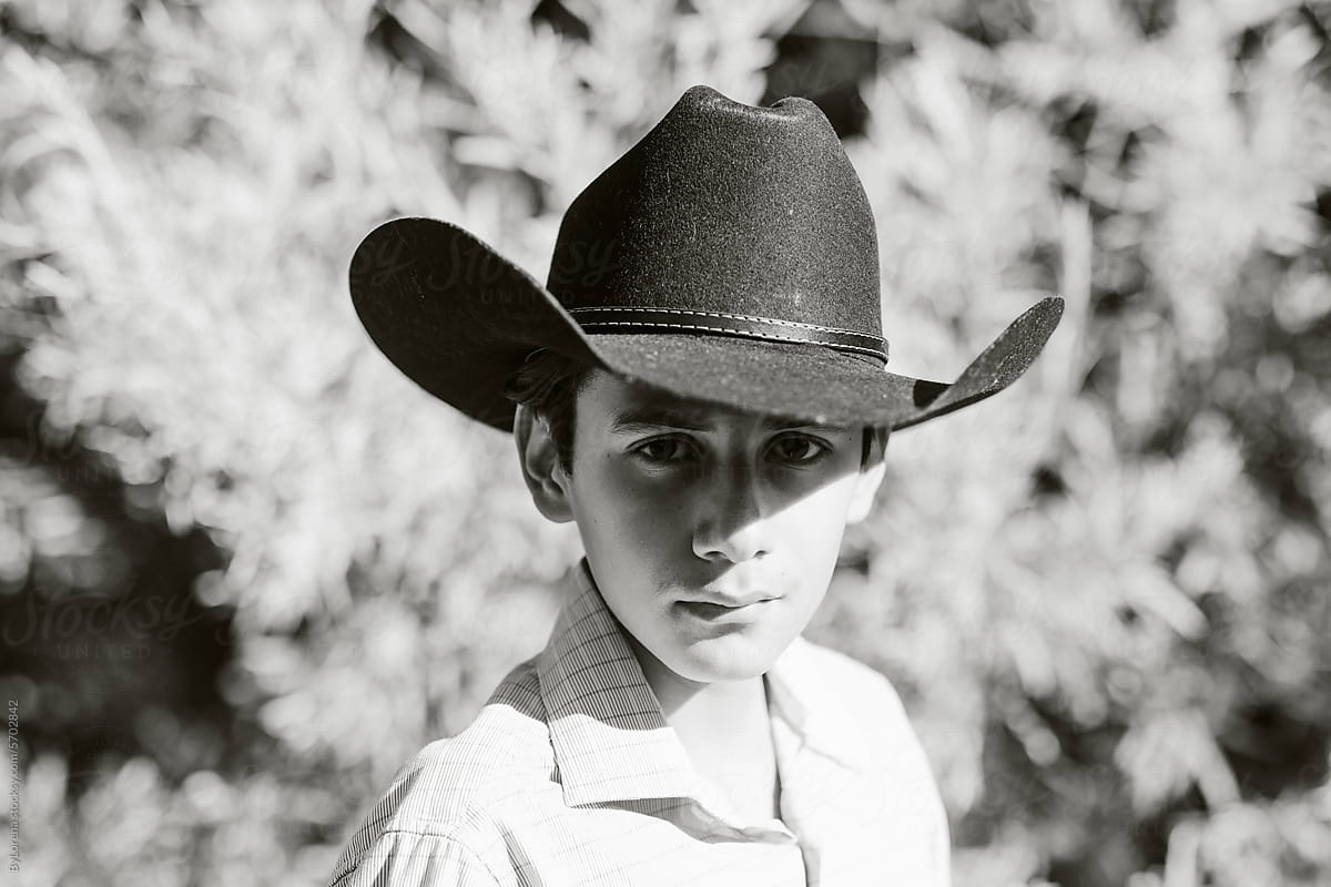 Teen on Cowboy Hat Portrait