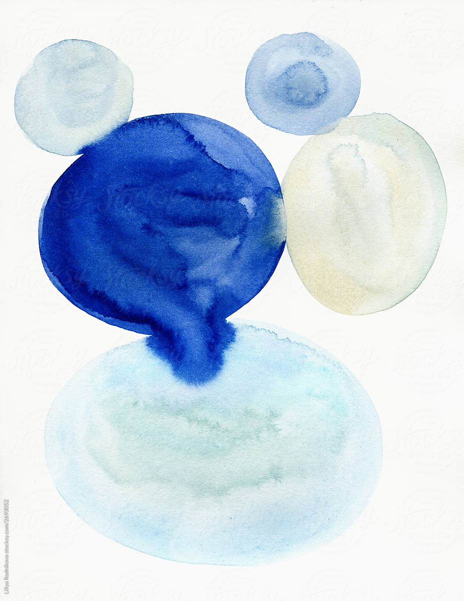 Colorful watercolor circles on white paper